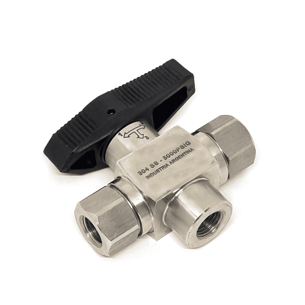 Válvula De 3 Vías 1/4 Npt 5000 Psi Aspro Para Surtidor Gnc