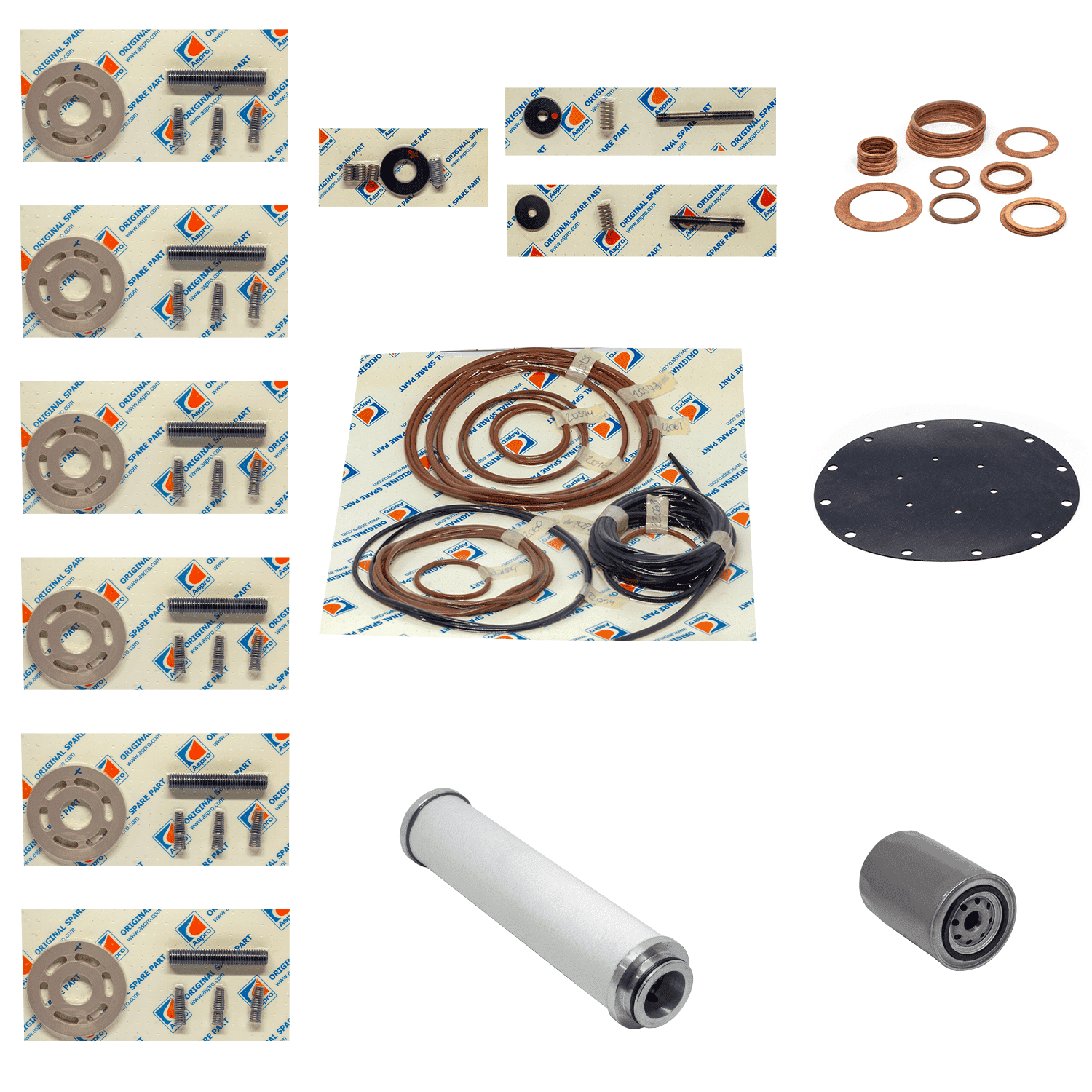 Kit Mantenimiento Compresor Gnc Aspro 115-3-19 | 5000 Horas