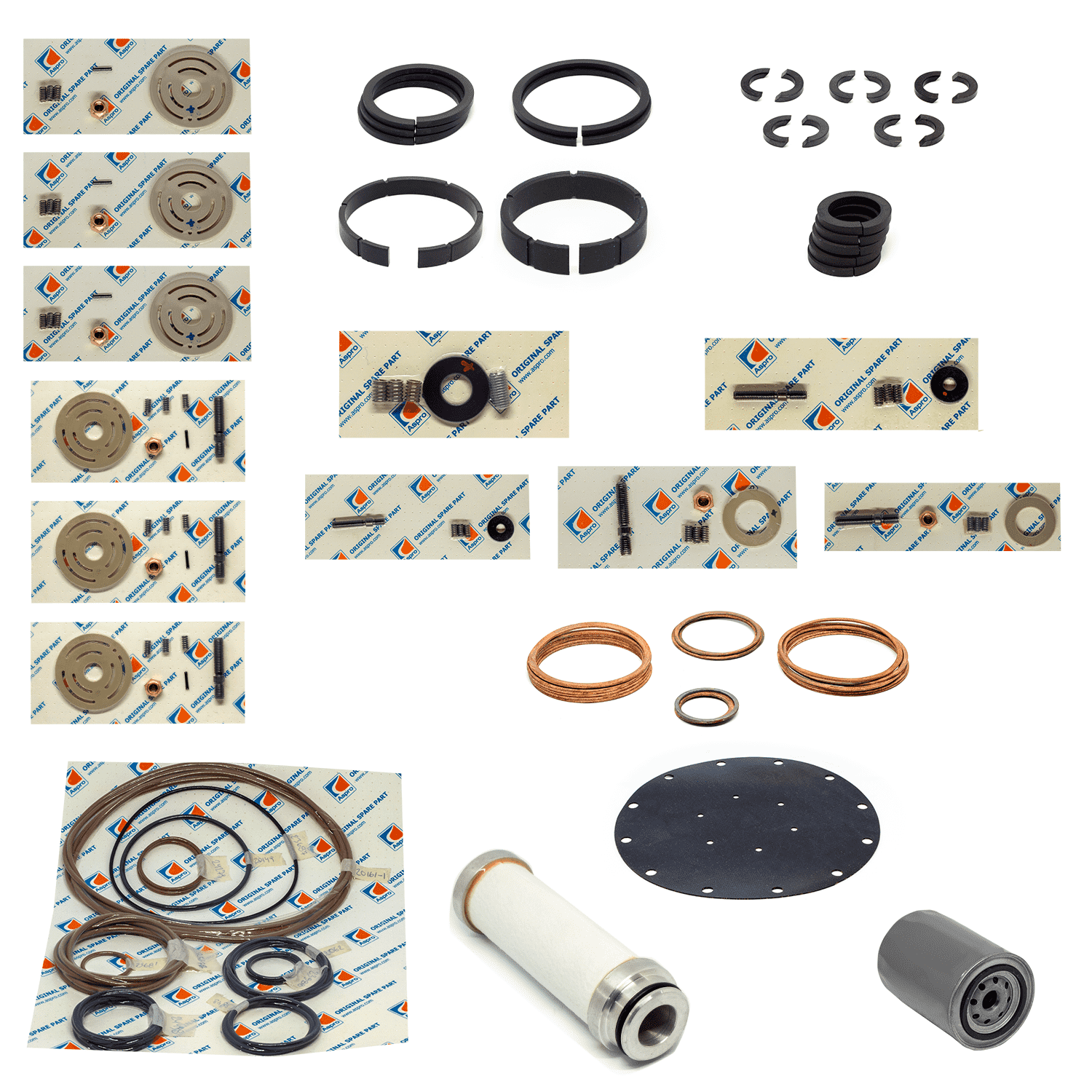 Kit Mantenimiento Compresor Gnc Aspro 70-4 | 8.000 Horas